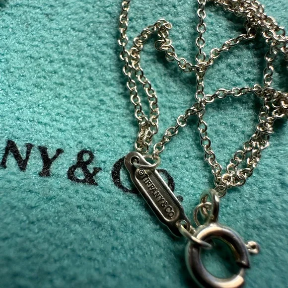 Preowned Tiffany & Co. sterling silver key charm necklace - Picture 3 of 8